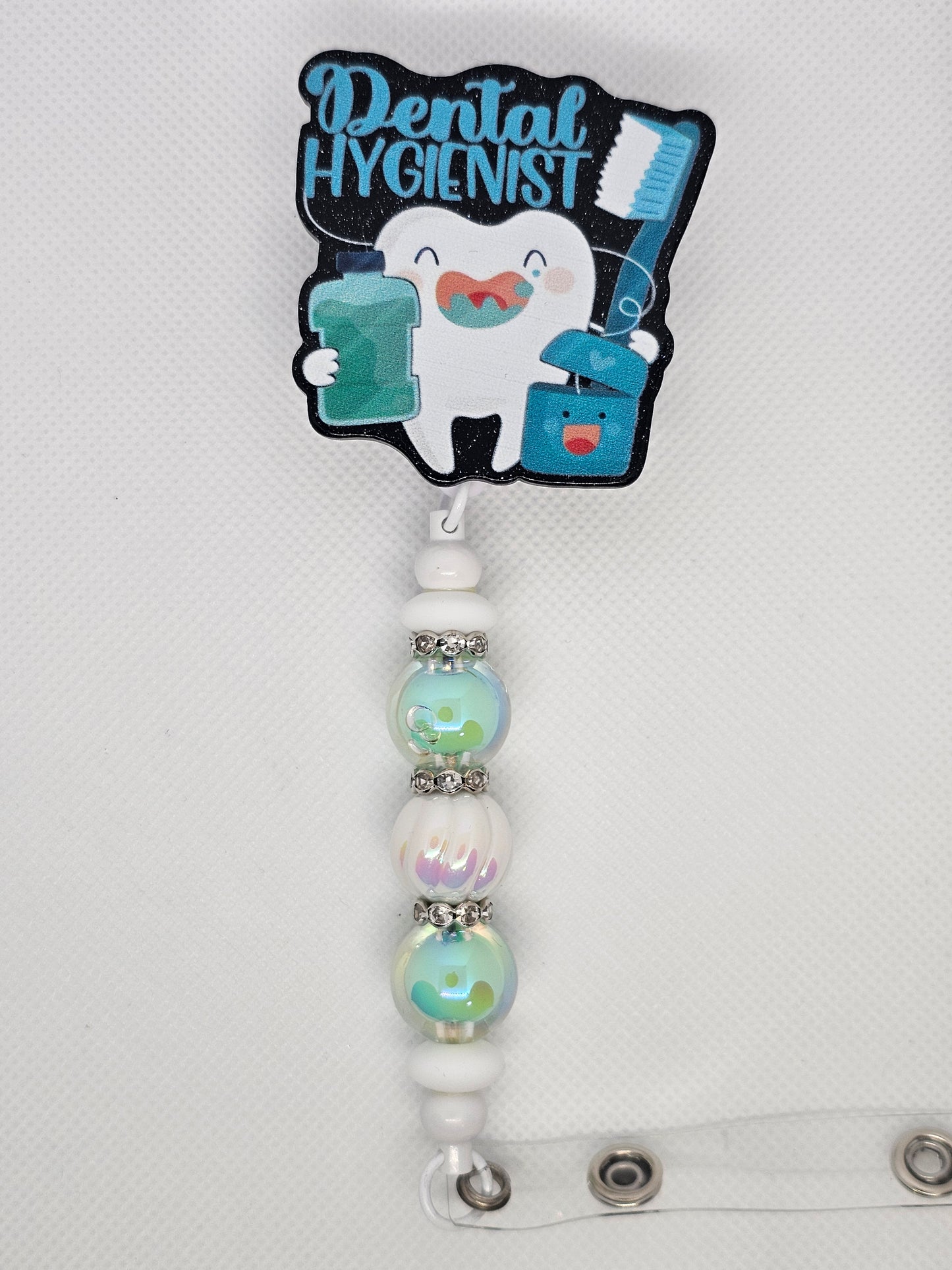 Dental Hygienist Beaded Badge Reel