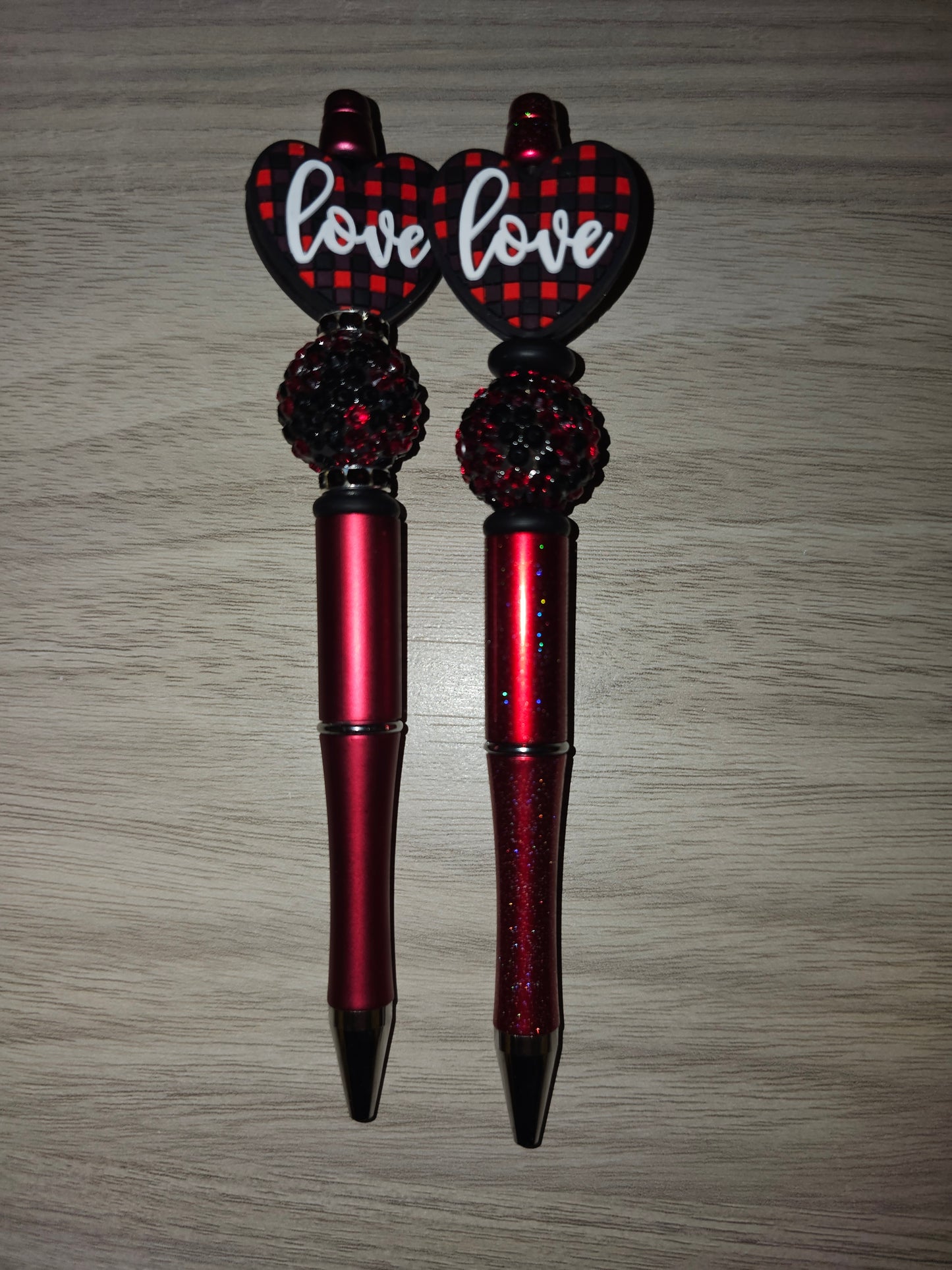 Plaid Love Pen, Sparkle Bead (specify sparkle or plain spacer)