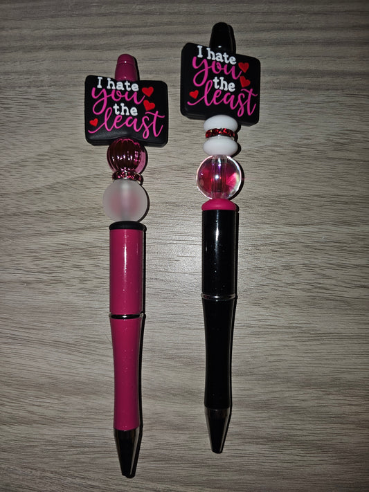 I Hate You The Least Beaded Pen, PINK ONLY