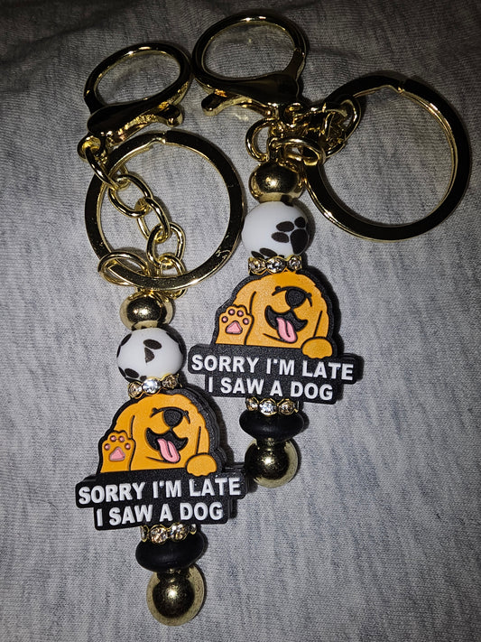 I Saw A Dog Keychain / Zipper Pull