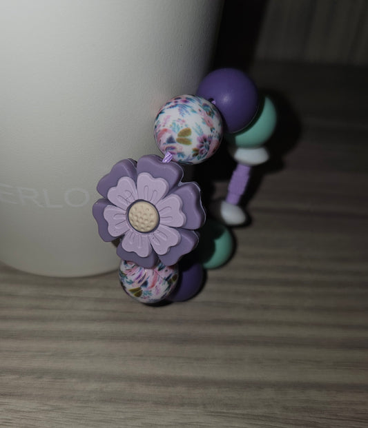 Purple Flower Cup Charm