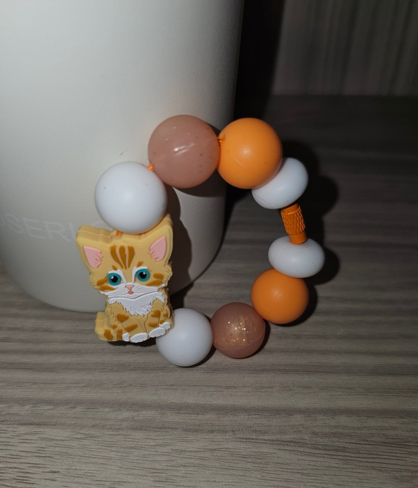 Orange Kitten Cup Charm