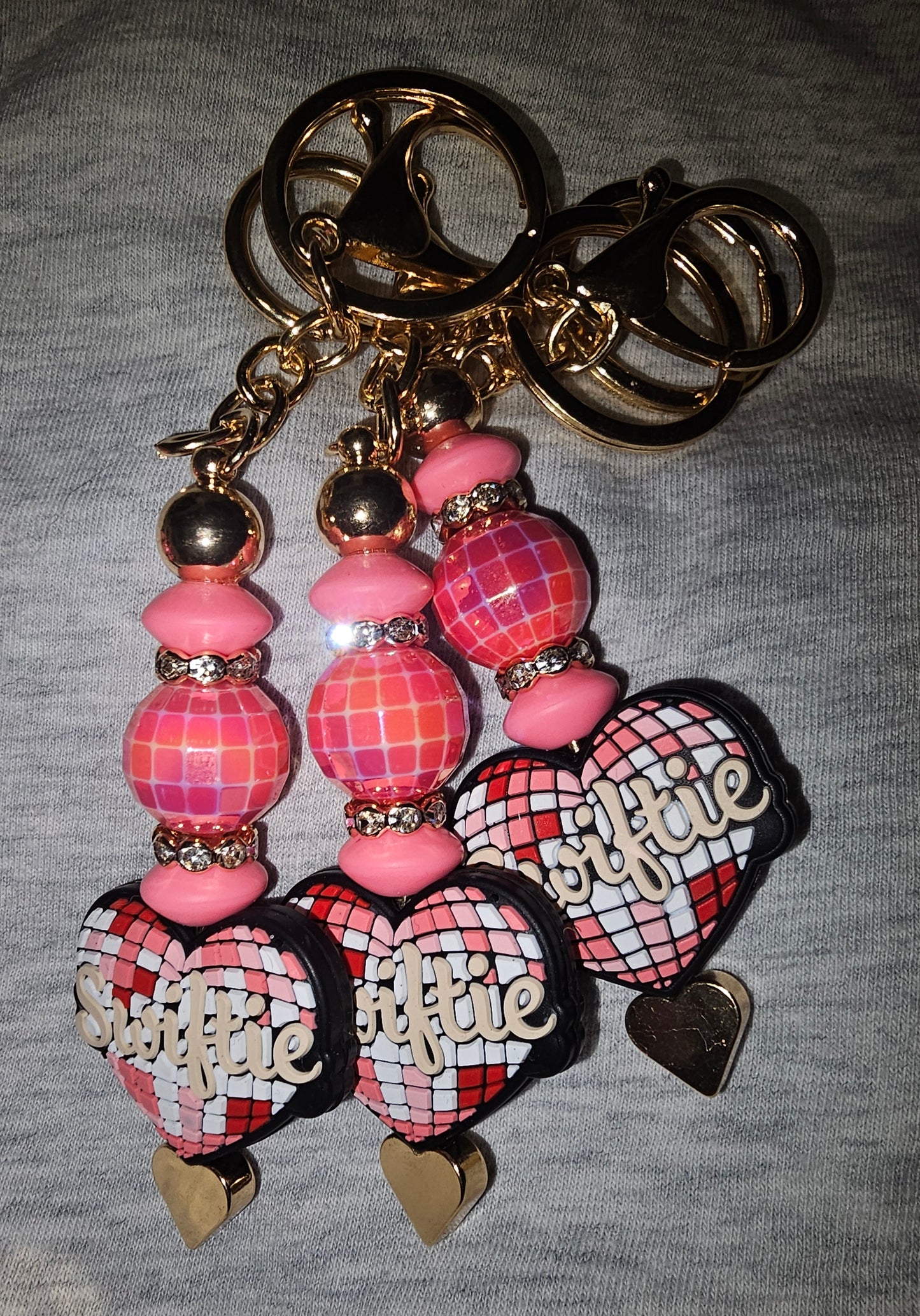 Mirrorball Heart TS Keychain/Zipper Pull