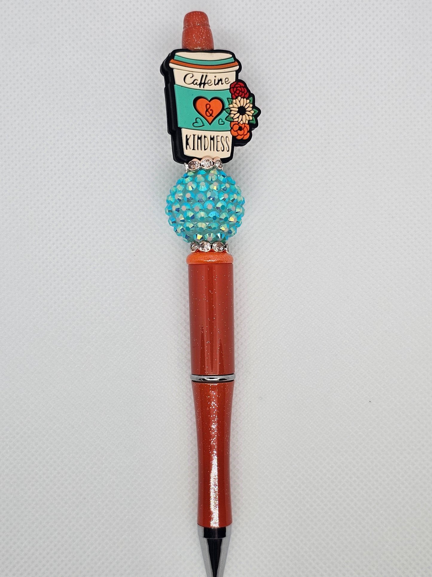 Autumn Caffeine & Kindness Beaded Pen