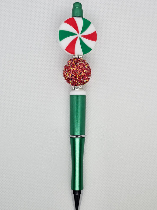 Red & Green Candy Beaded Pen