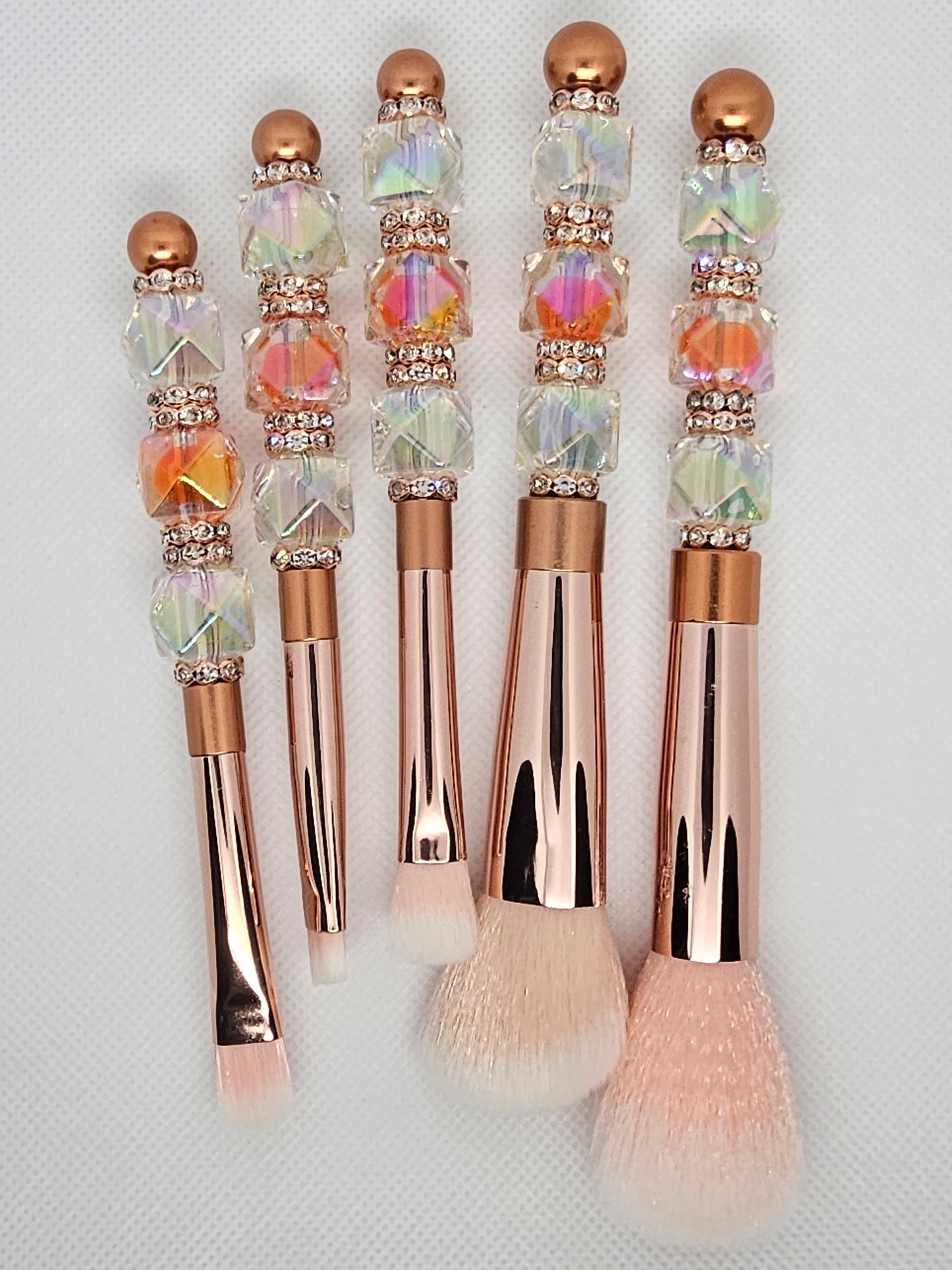 Rose Gold and Rhinestone Make-Up Brush Set