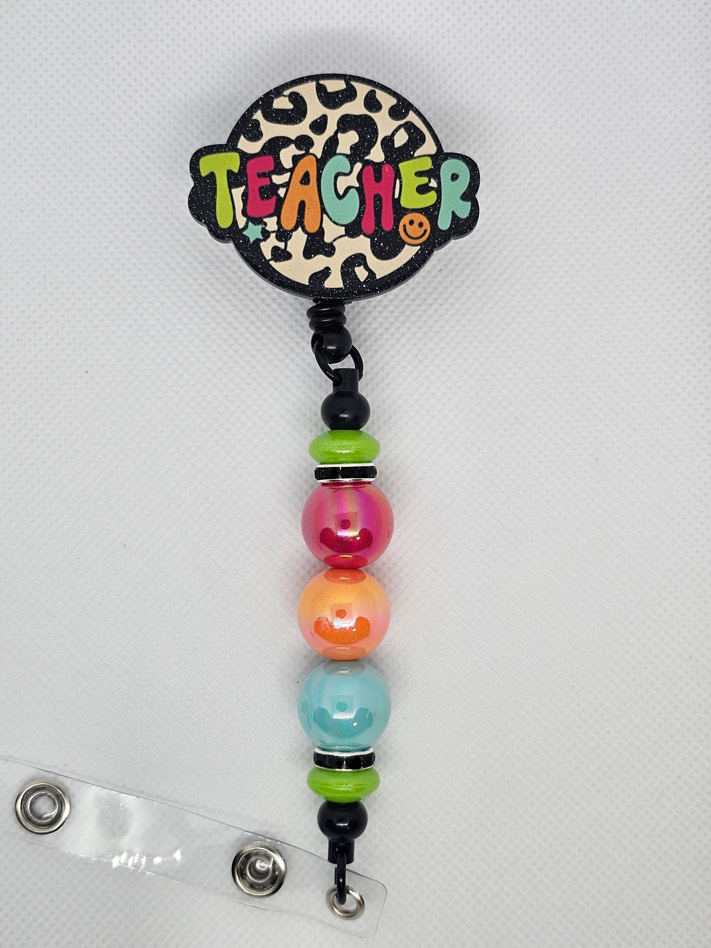 Teacher Animal Print Badge Reel