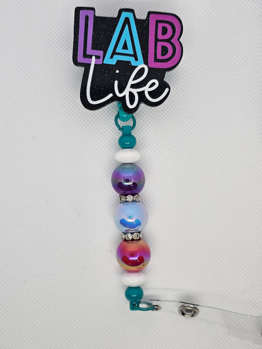 Lab Life Beaded Badge Reel