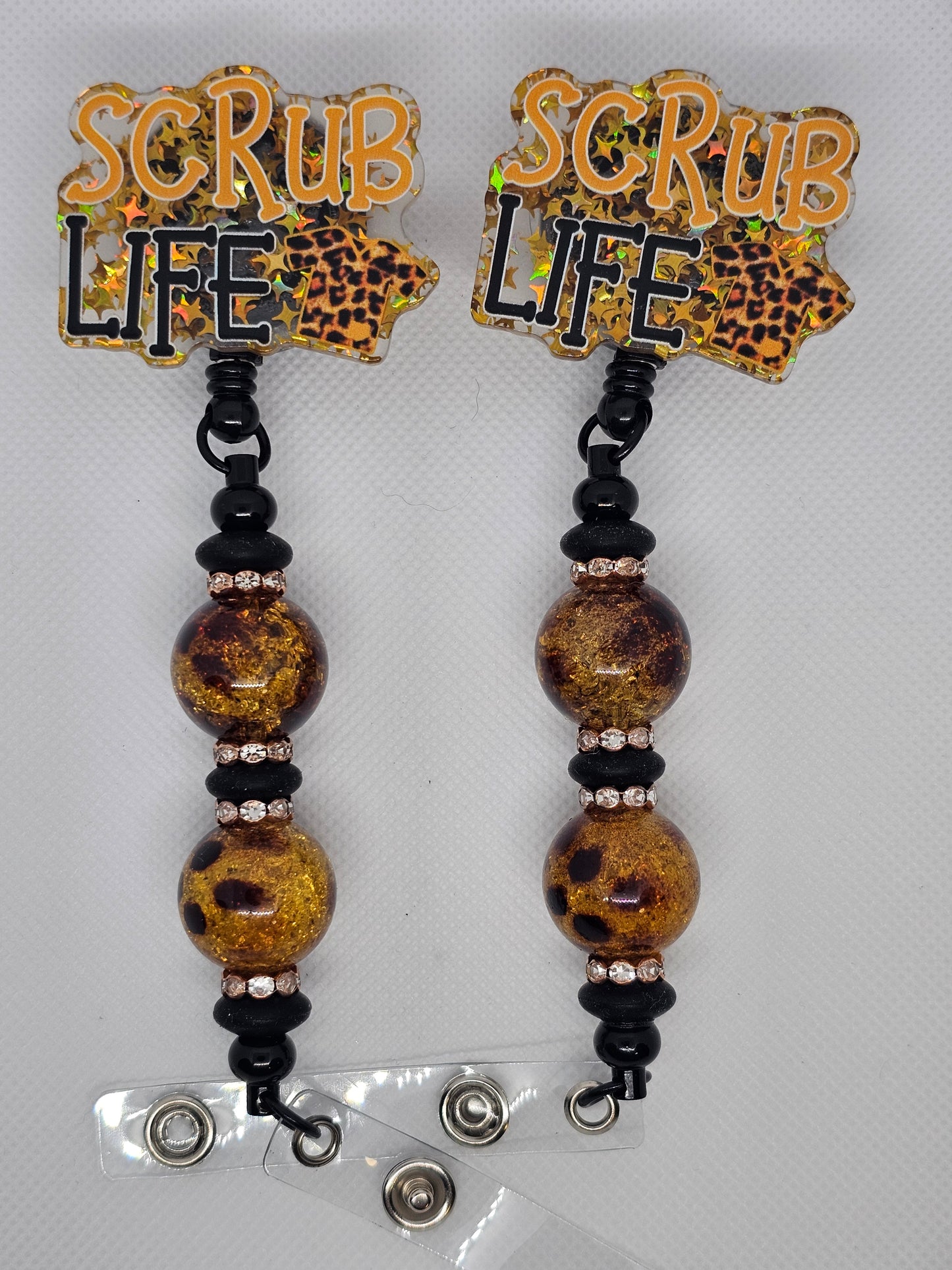 Scrub Life Beaded Badge Reel